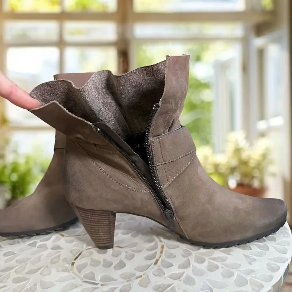 Paul Green $389 Leather Nubuck l Naomi Boot Bootie Womens Size 6.5 UK 9 US